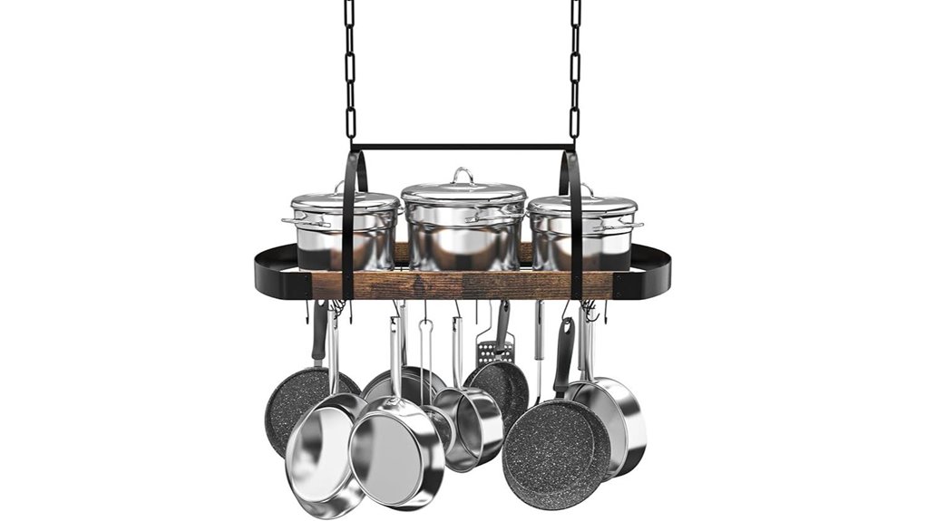 hanging pot rack with hooks