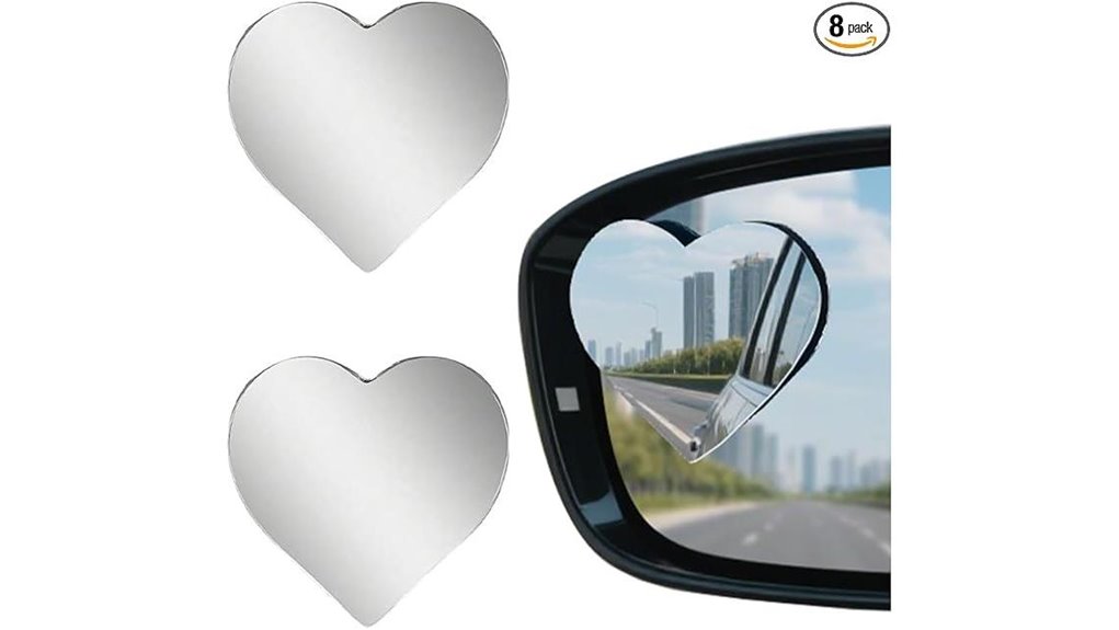 heart shaped blind spot mirrors