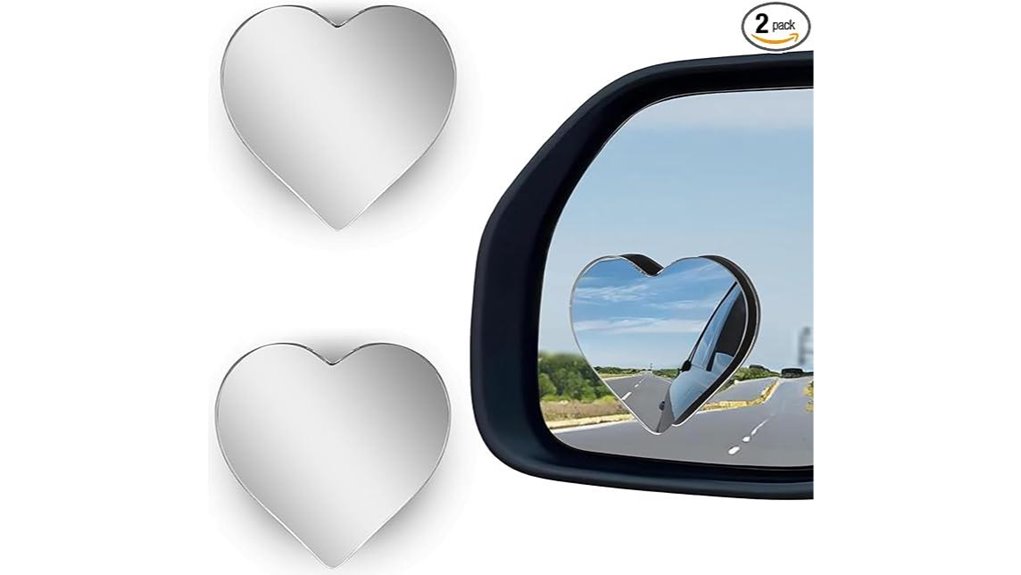 heart shaped blind spot mirrors