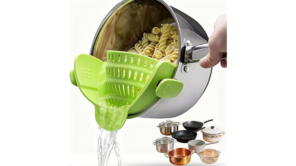 heat resistant universal clip on drainer