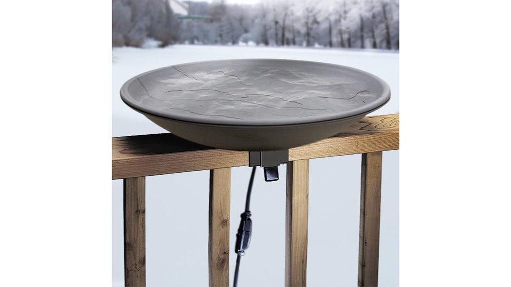 heated bird bath with brackets