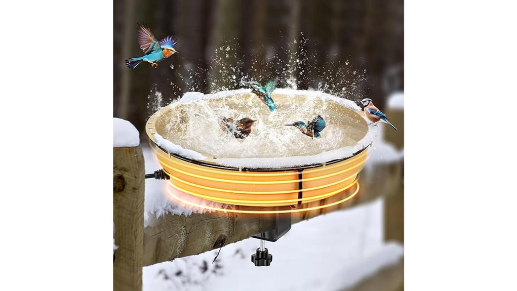 heated outdoor bird bath