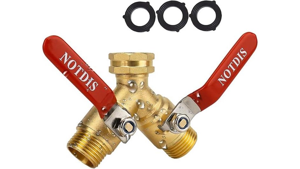 heavy duty 2 way brass splitter