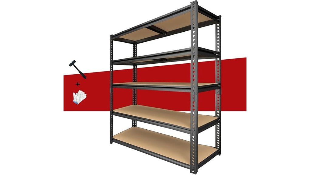 heavy duty 5 tier 2400 lb shelving