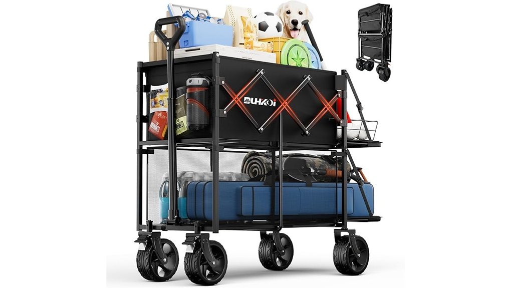 heavy duty double wheel 320l cart