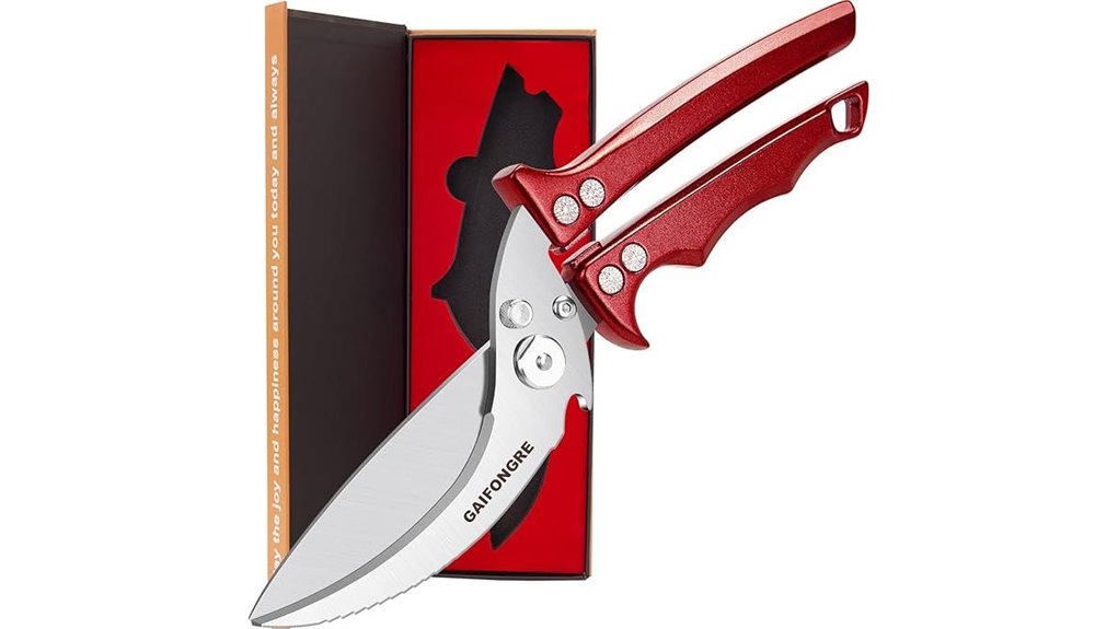 heavy duty poultry shears red