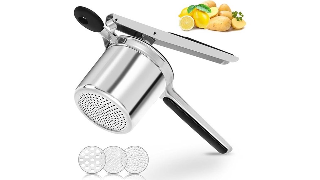 heavy duty ricer with ergonomic handle