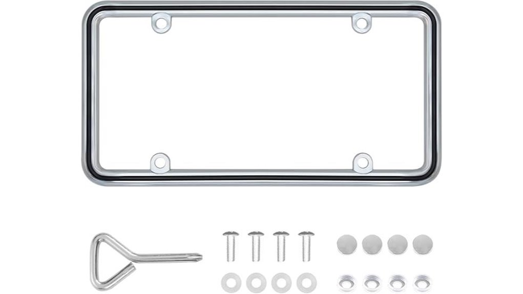 heavy duty zinc alloy license plate frame