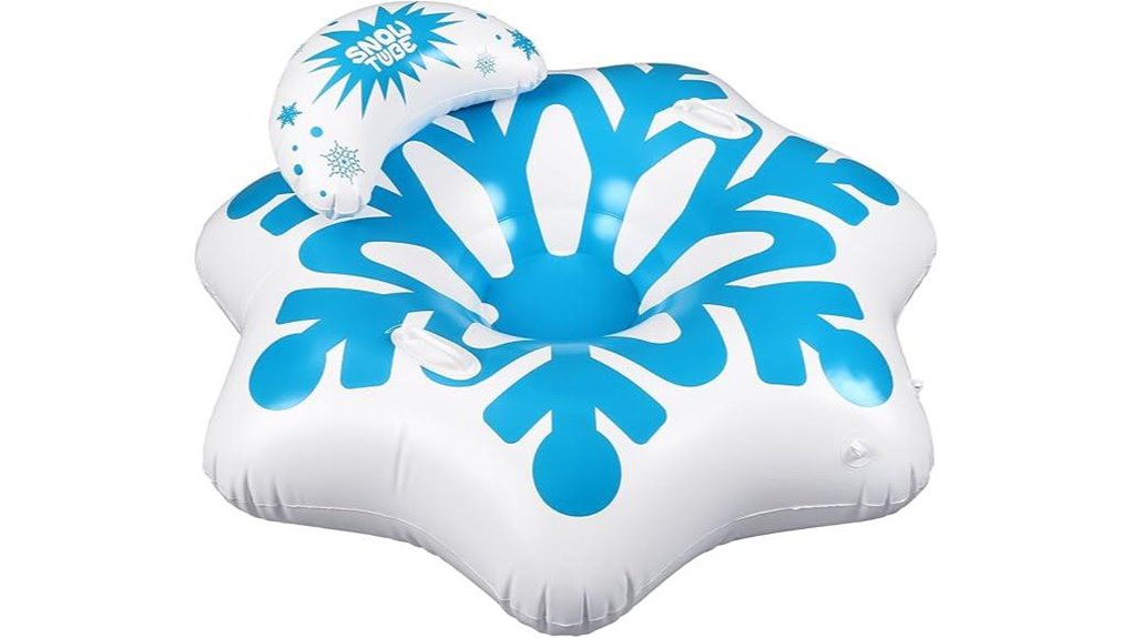 hexagonal inflatable snowflake ski tube