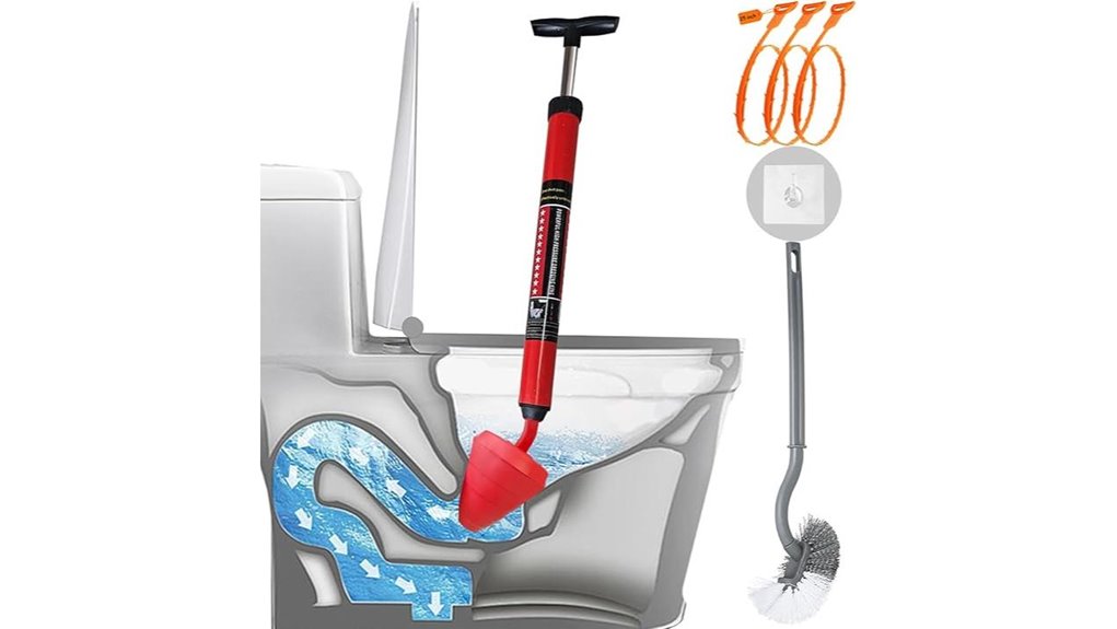 high pressure toilet plunger brush