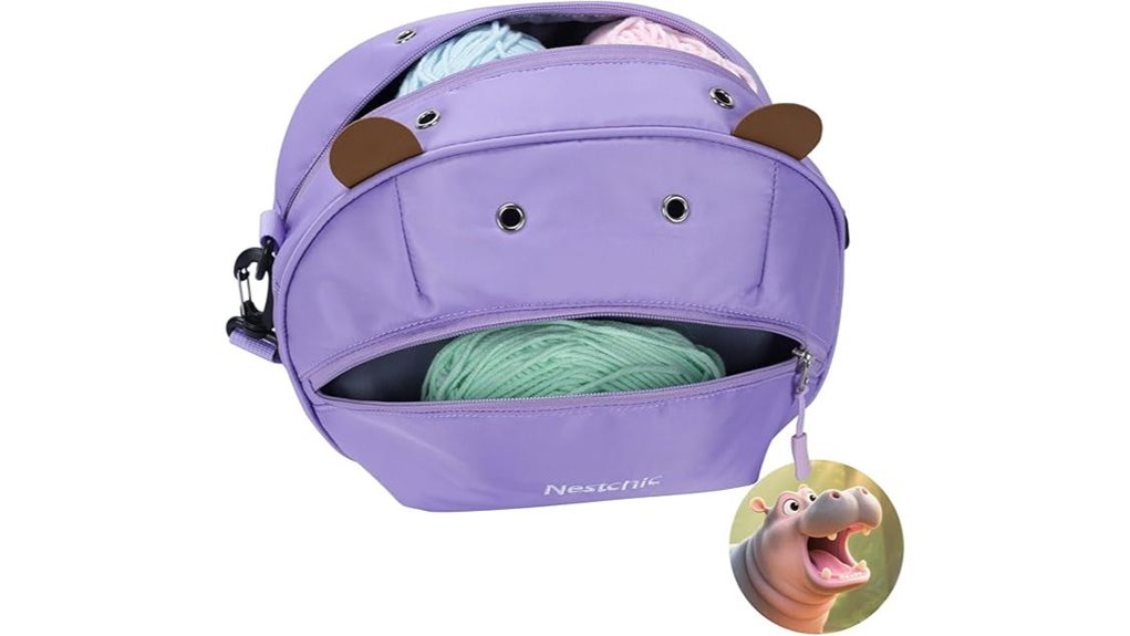 hippo light purple crochet bag