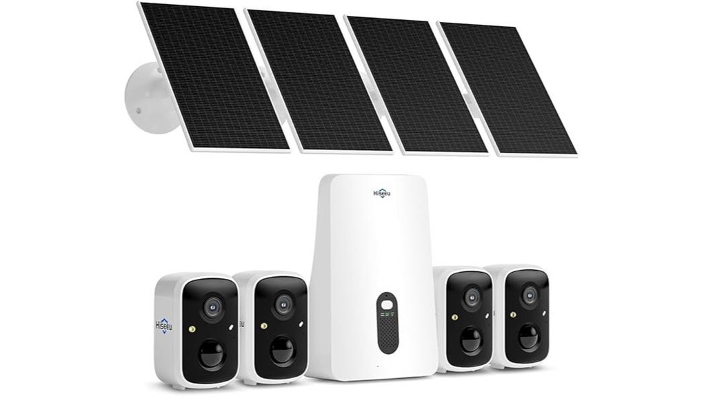 hiseeu solar security camera system 4 cam