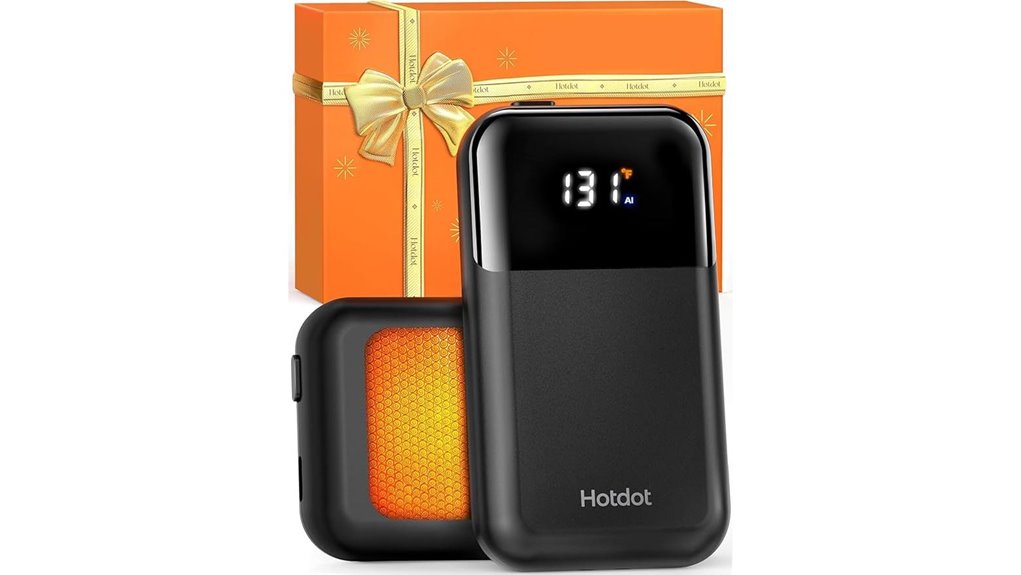 hotdot rechargeable hand warmer display