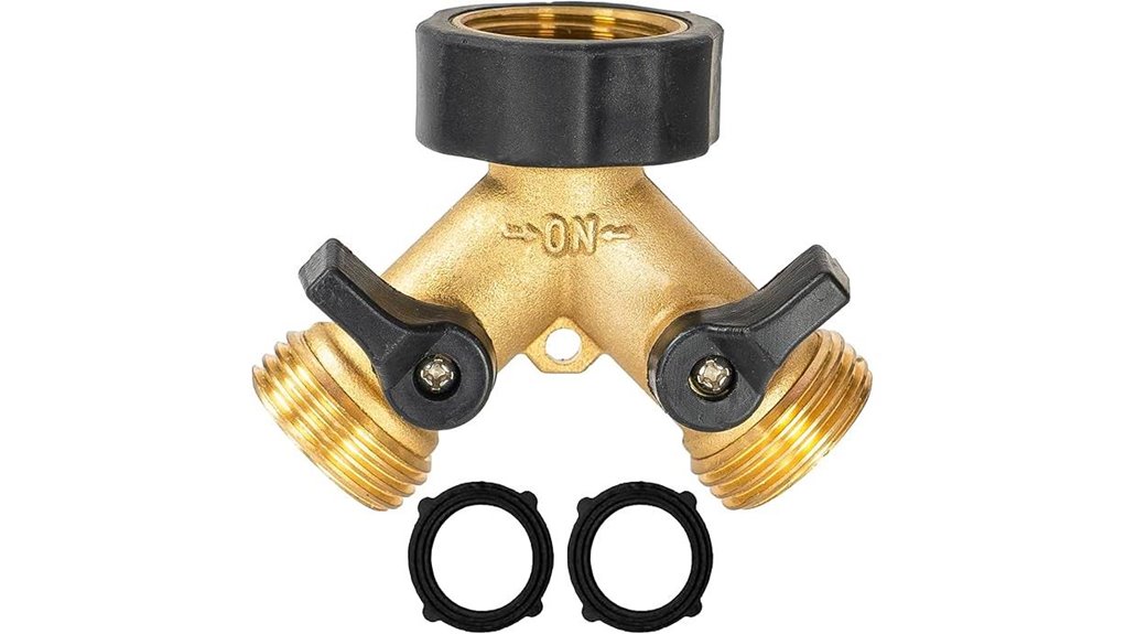 hourleey 2 way brass splitter
