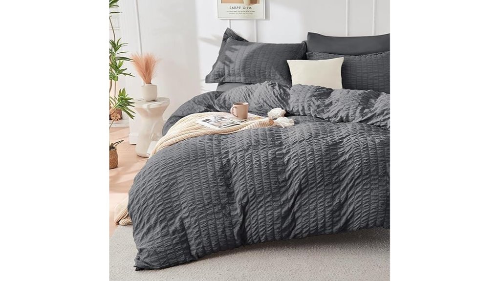 hymokege dark grey duvet queen size option included