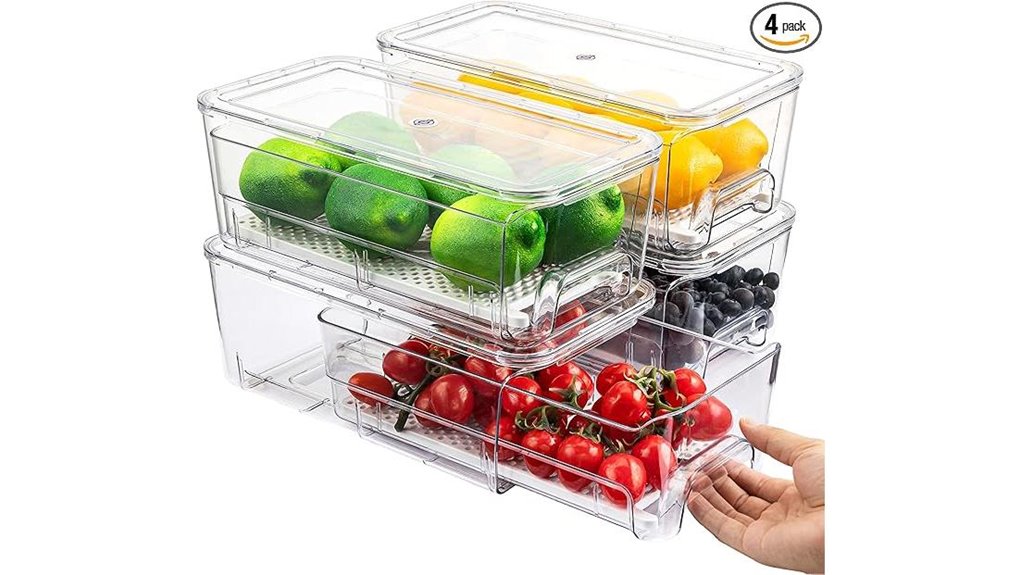 imncya fridge organizer drawers with lids