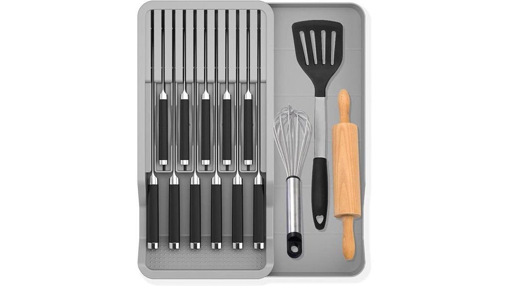 in drawer expandable knife organizer
