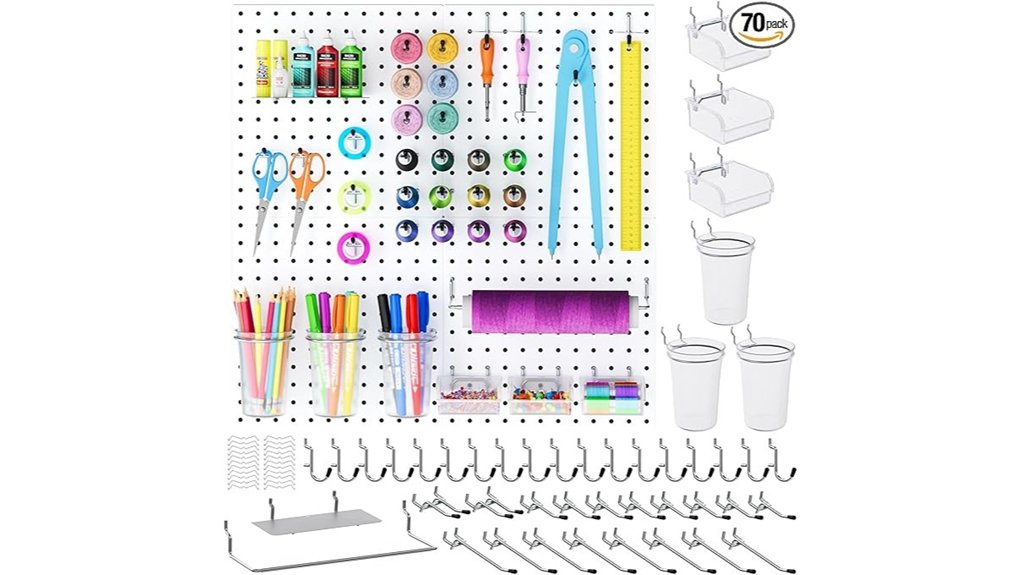 incly 70 piece metal pegboard kit