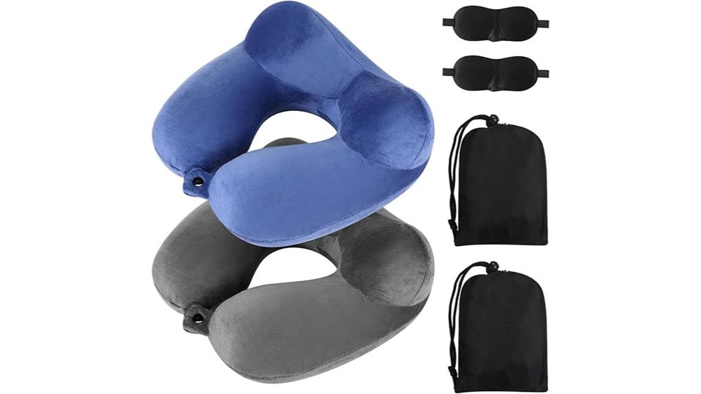 inflatable travel pillow set