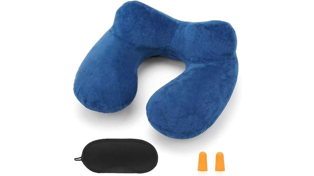 inflatable travel velvet pillow
