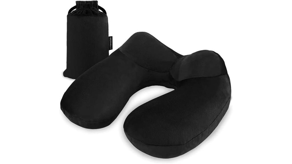 inflatable velvet travel pillow