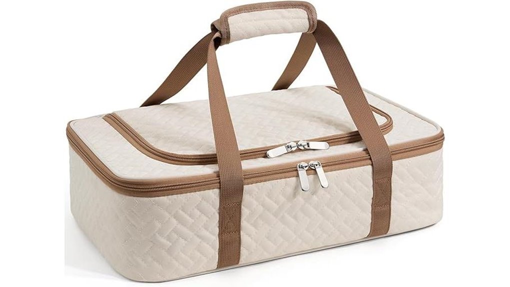 insulated beige 9x13 casserole carrier