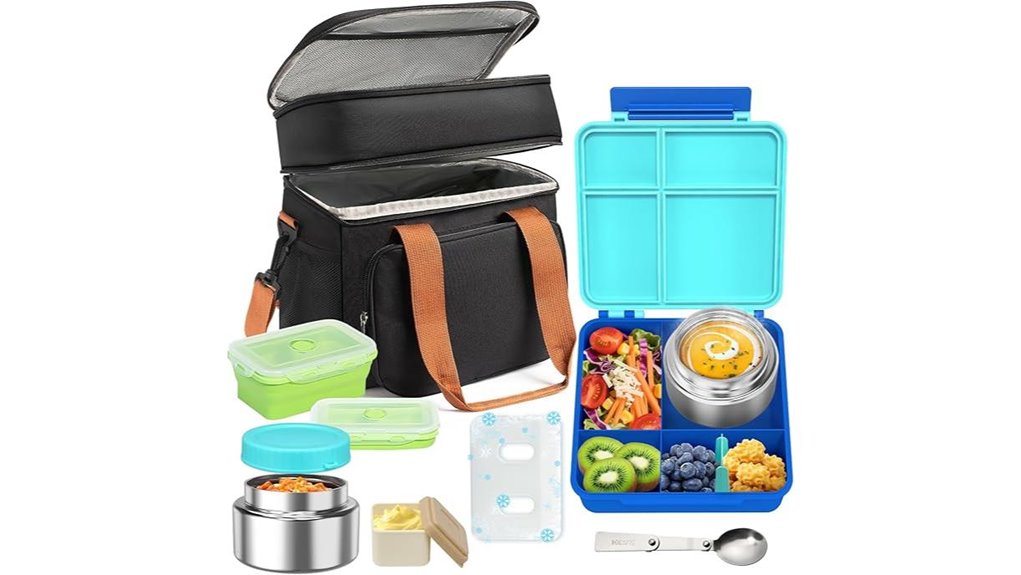 insulated four compartment lunch box