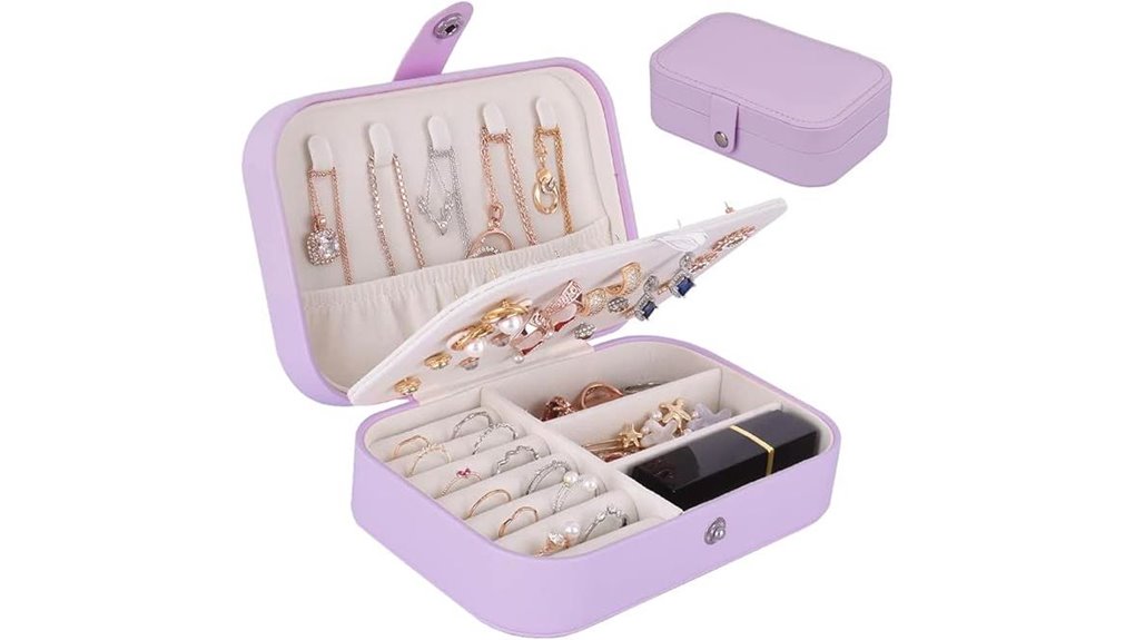 jiemei purple travel jewelry organizer