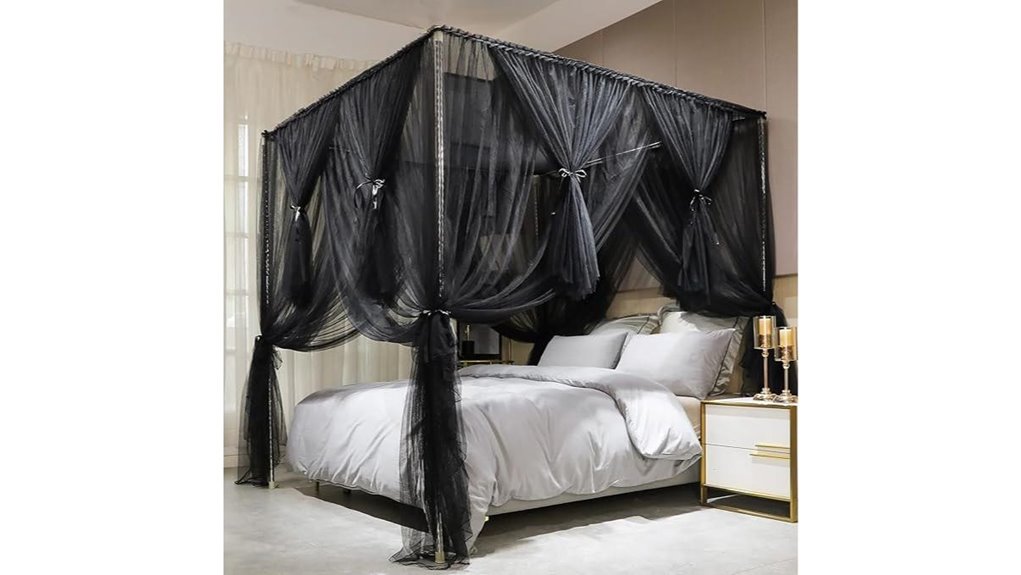 joyreap twin canopy curtain black