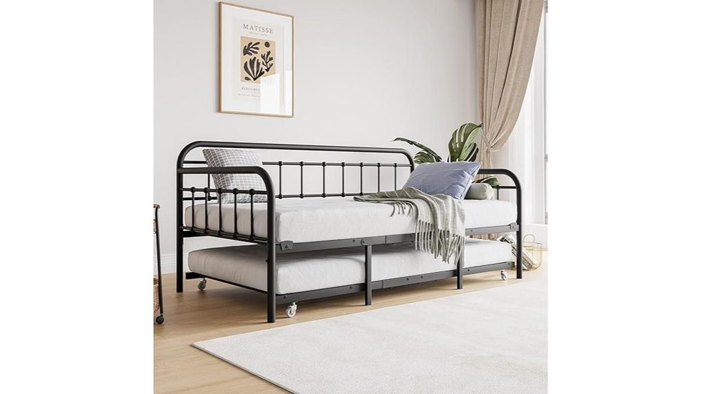jurmerry metal daybed trundle twin
