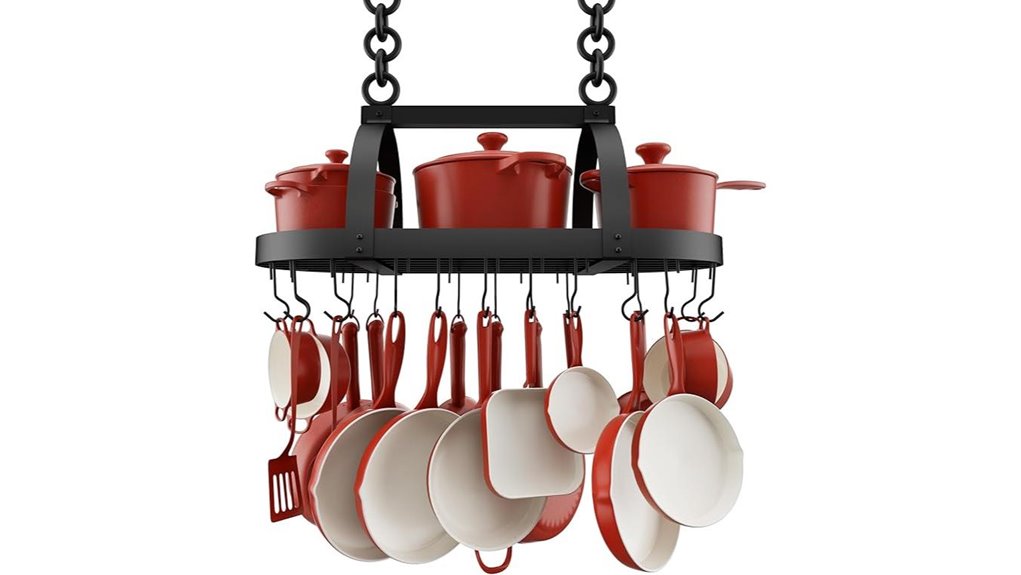 kes ceiling pot rack with 20 hooks