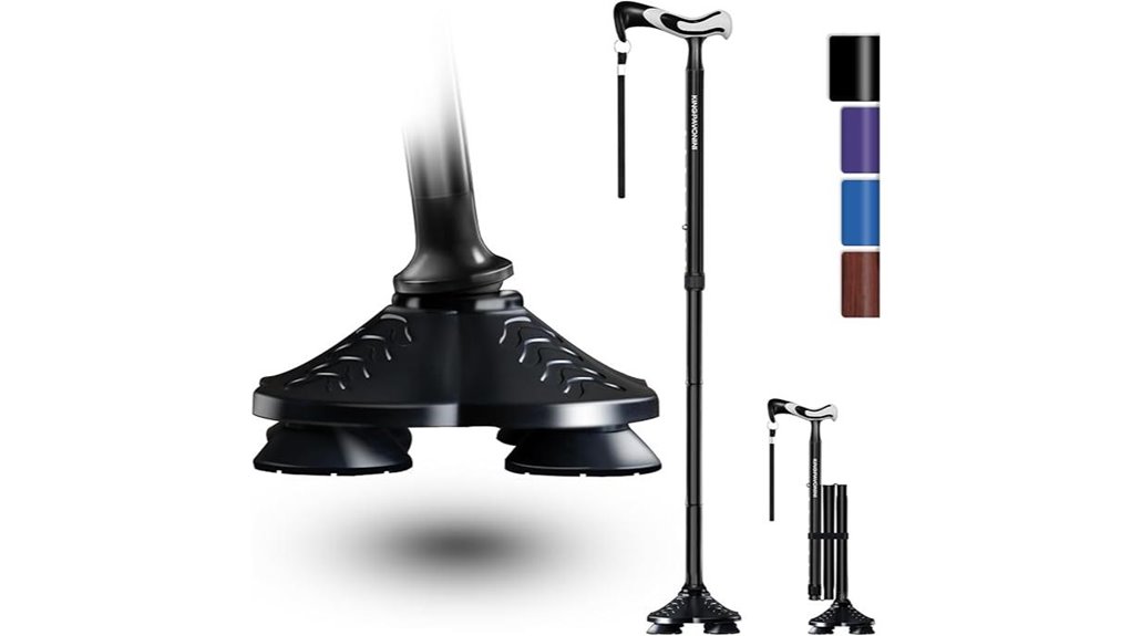 kingpavonini foldable quad cane