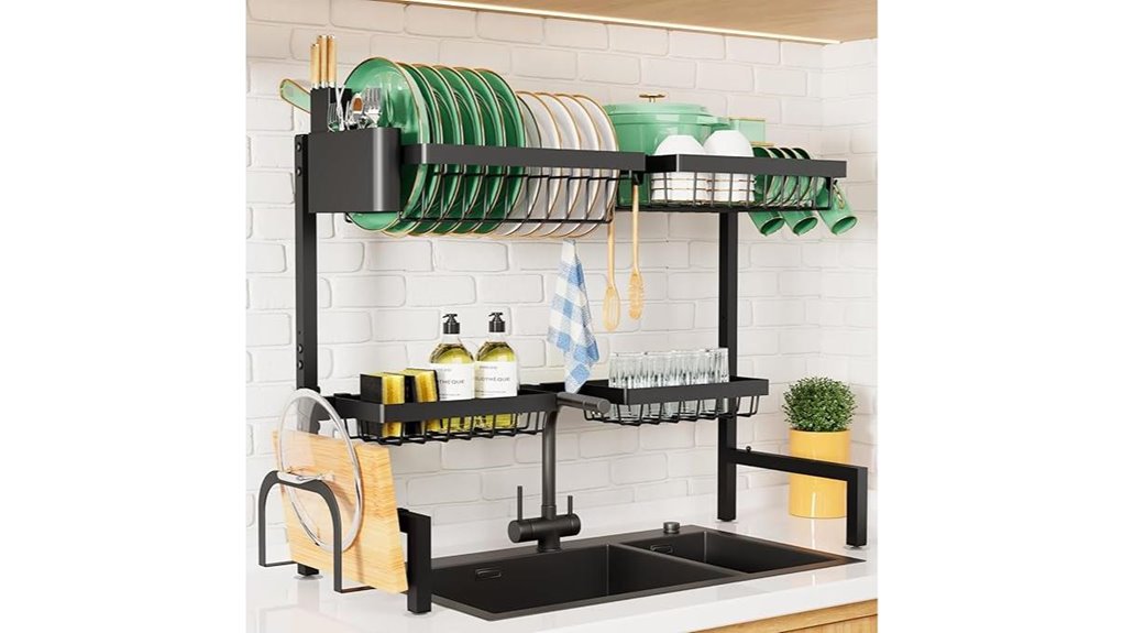 kitsure adjustable black rack
