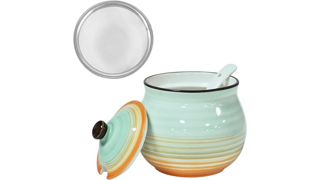 koythin ceramic bacon grease container
