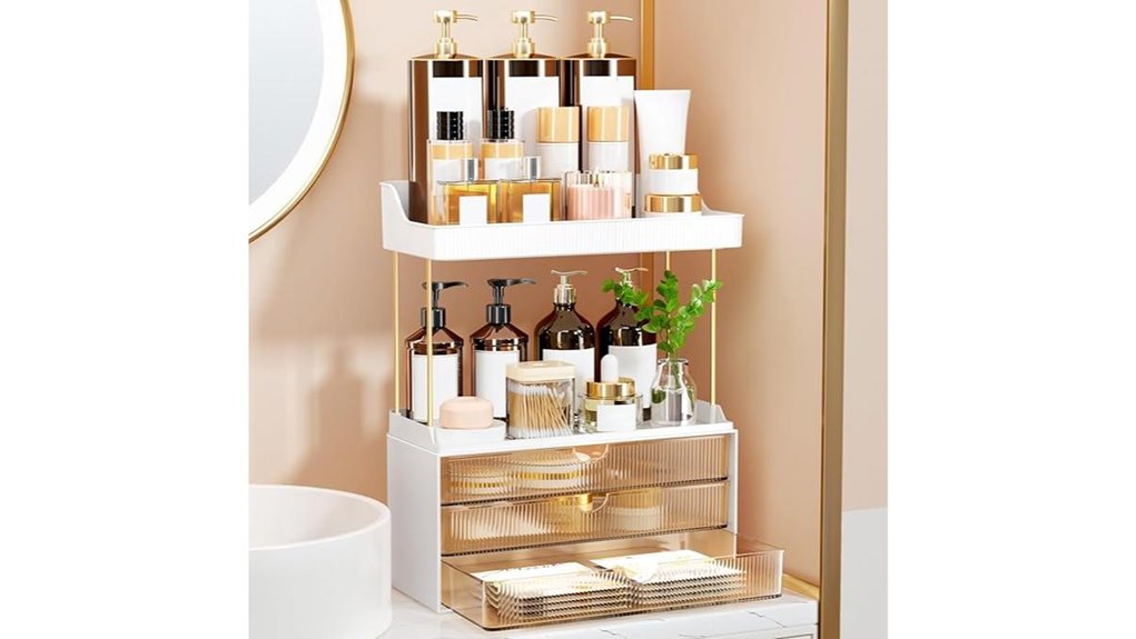 large 5 tier amber vanity organizer