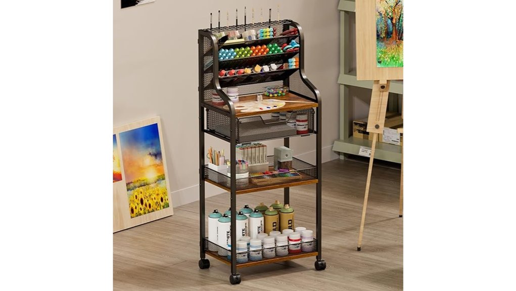 large 7 tier lockable cart