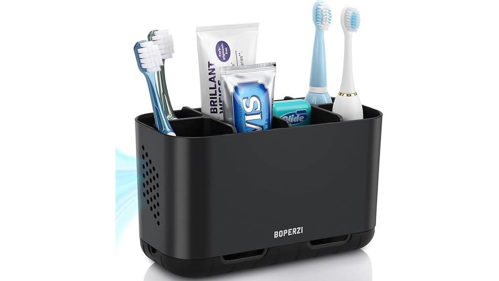 large black toothbrush holder