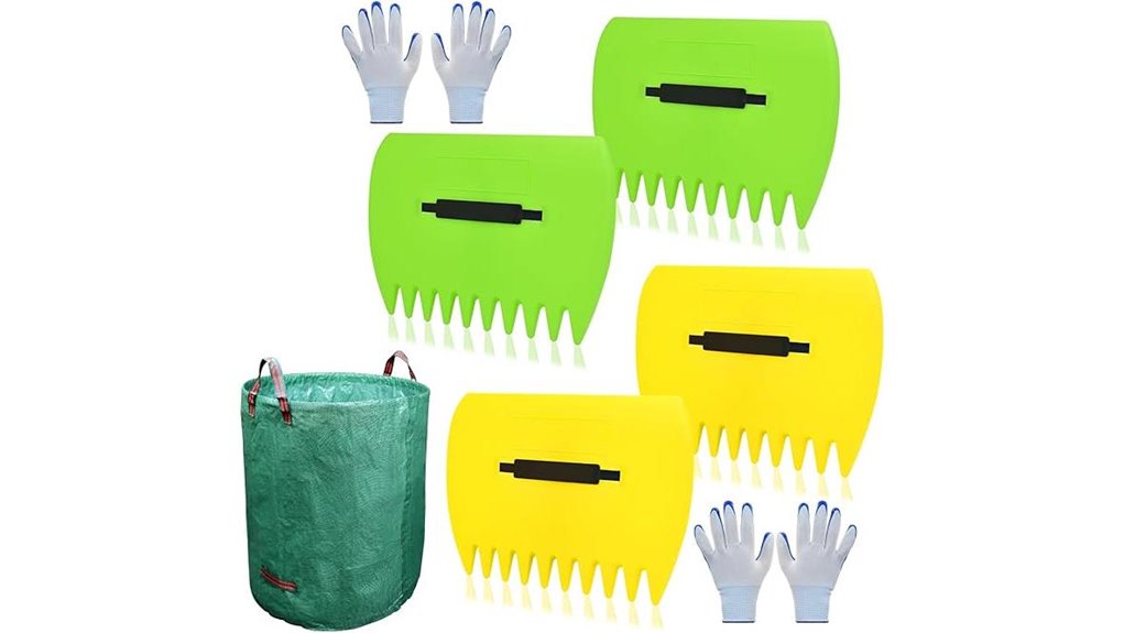 leaf scoops bag gloves