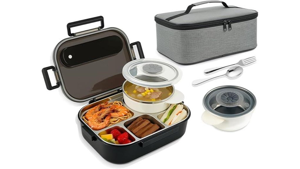 leakproof 5 compartment thermo bento