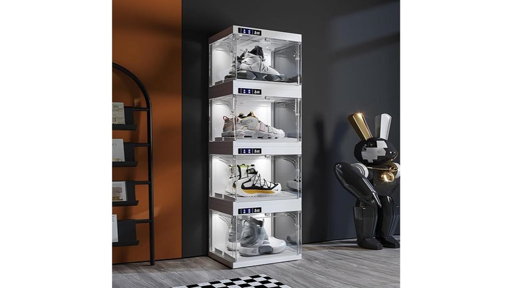 led auto opening shoe organizer