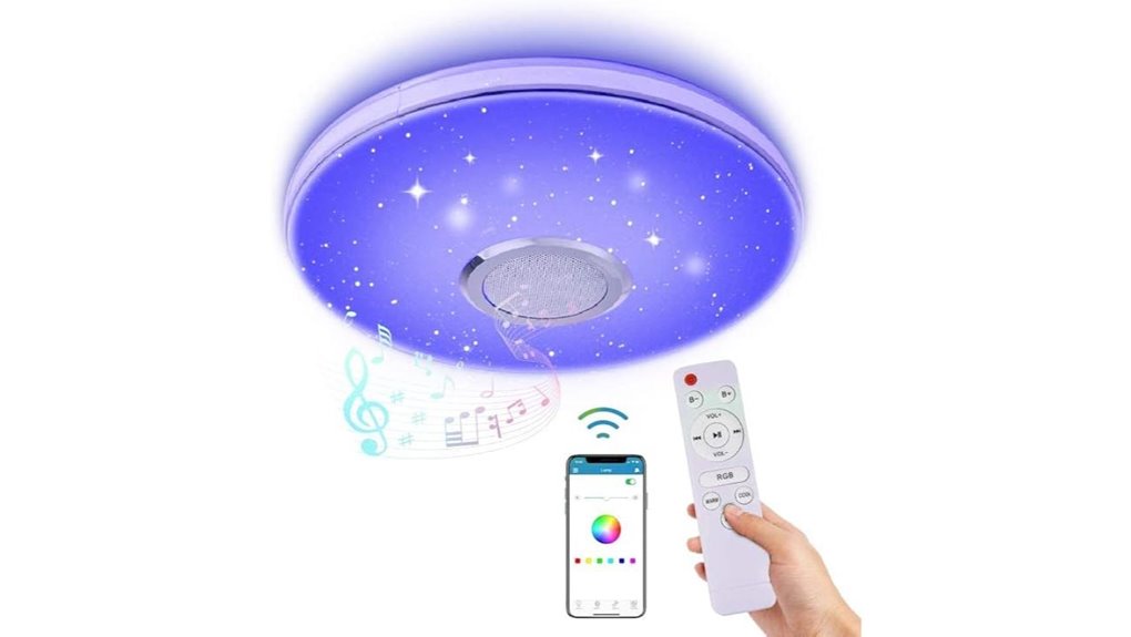 led ceiling light with bluetooth speaker