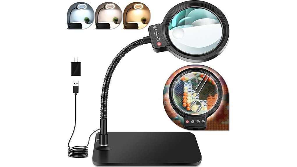 led dual magnifier stand