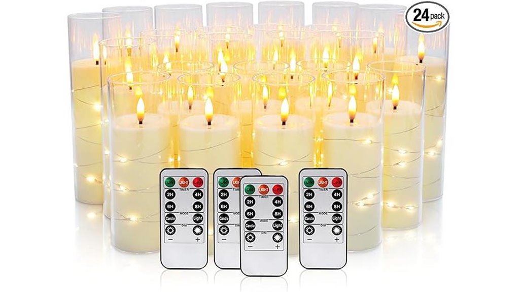 led flameless candles set with remote