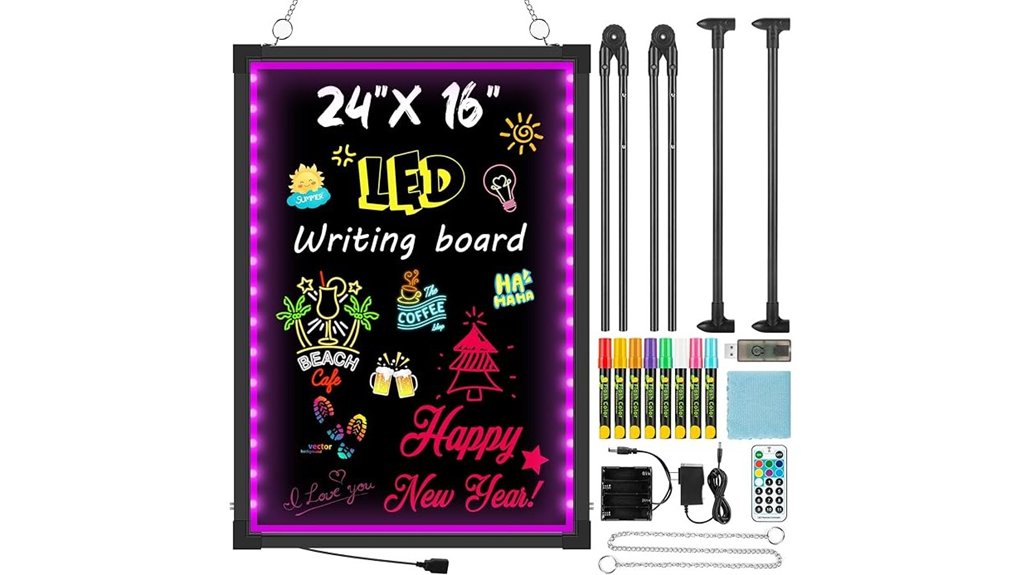 led menu remote chalk