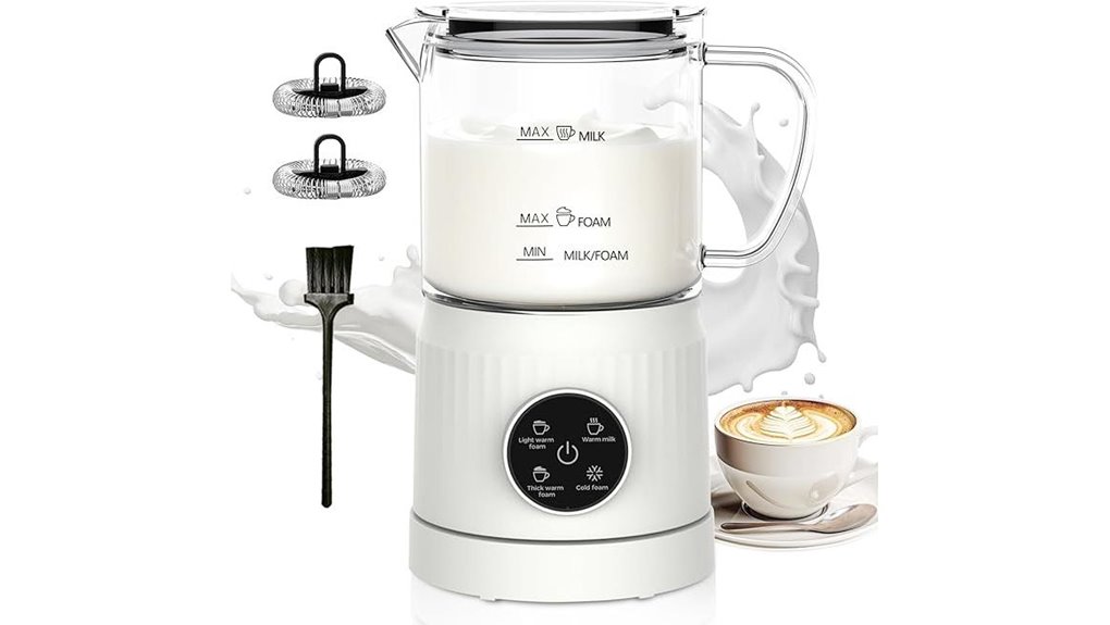 led milk frother steamer