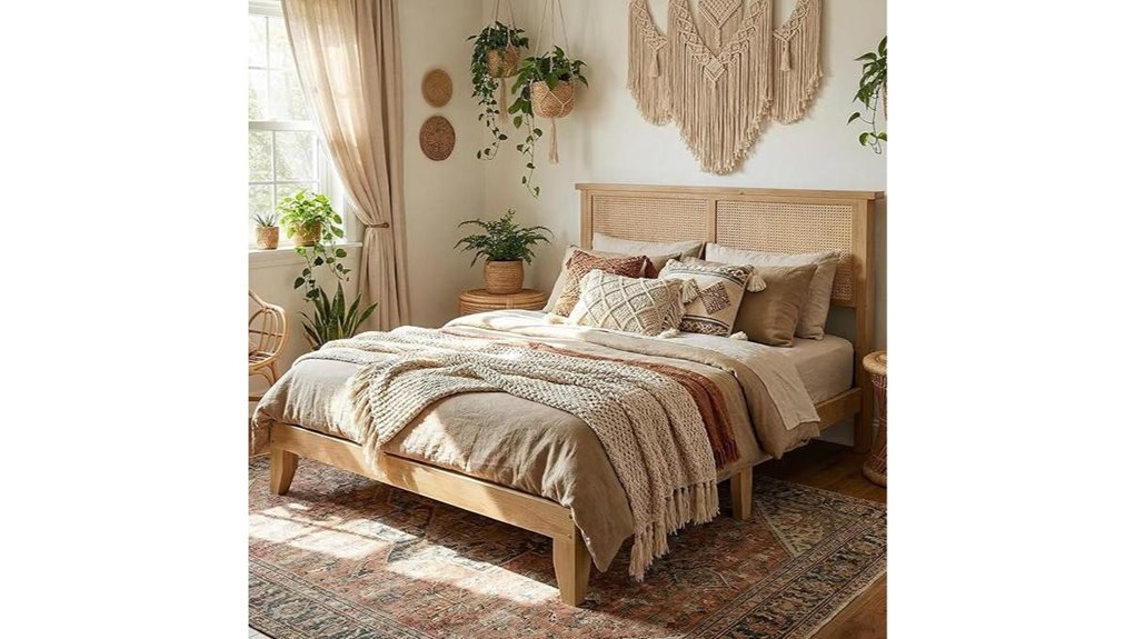 led rattan bed frame