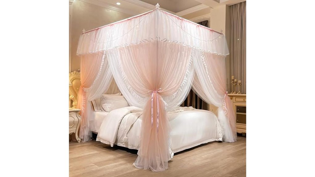 lighted 4 corner bed canopy