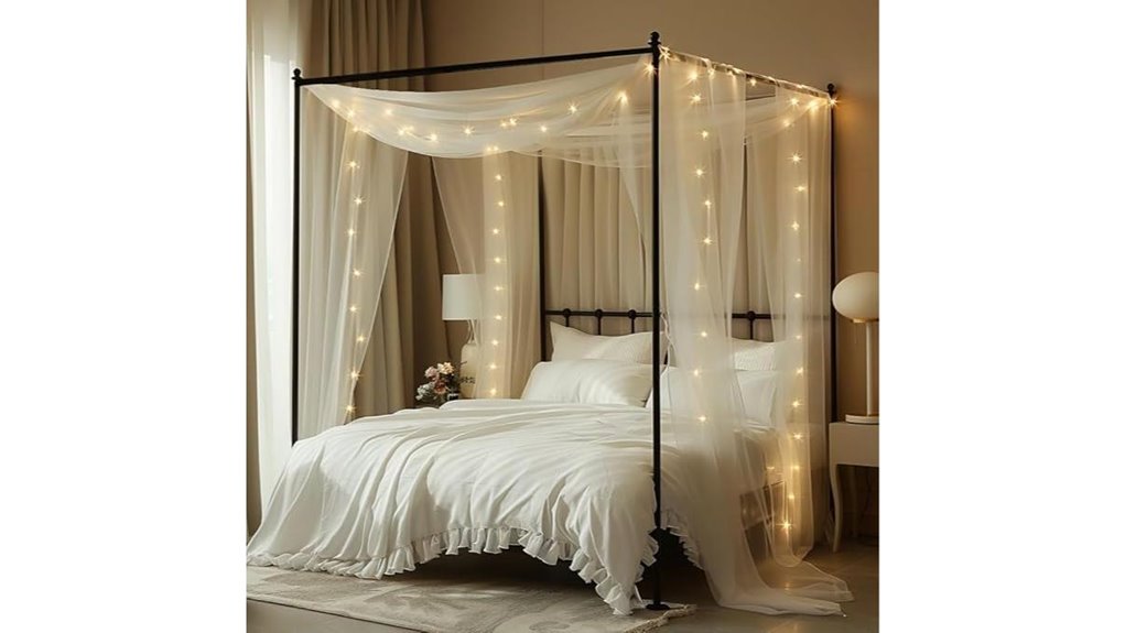 lighted tulle bed canopy