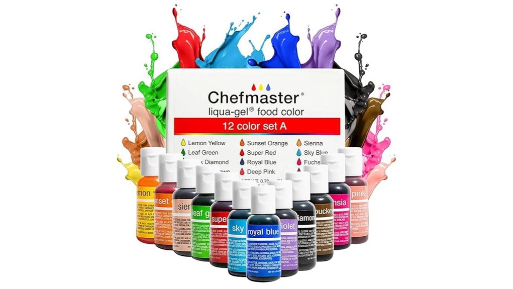 liquid gel food coloring 12 pack