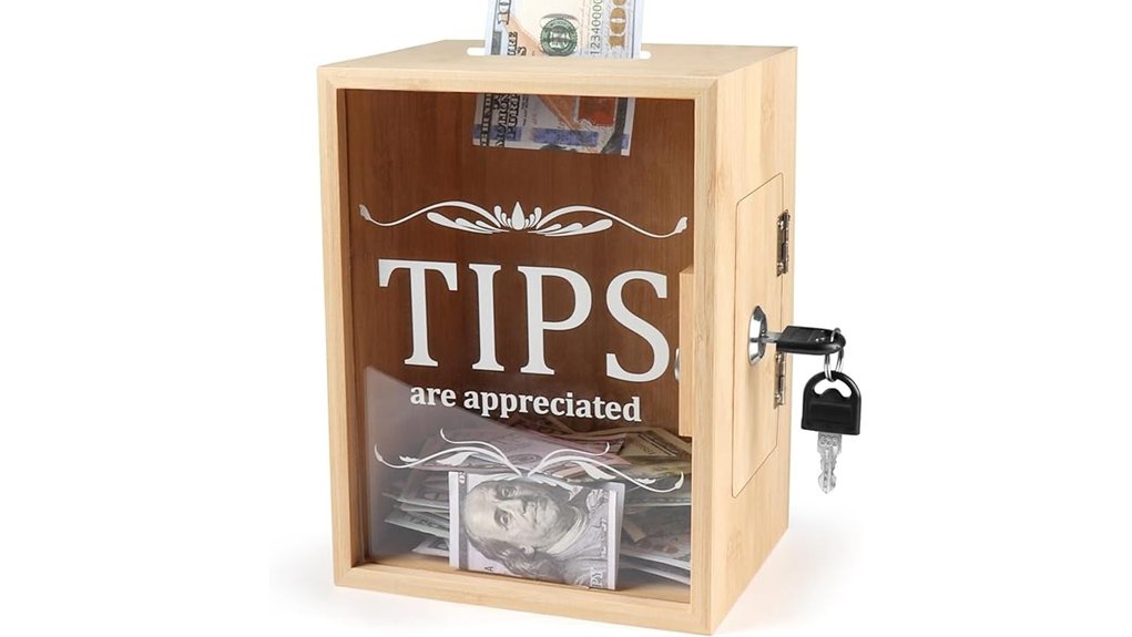 locked bamboo tip jar